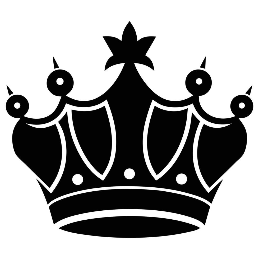 A black crown icon, isolated on white background vector