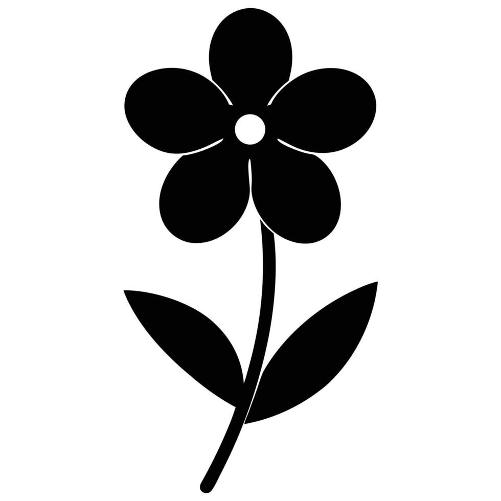 Simple black flower isolated on white background vector