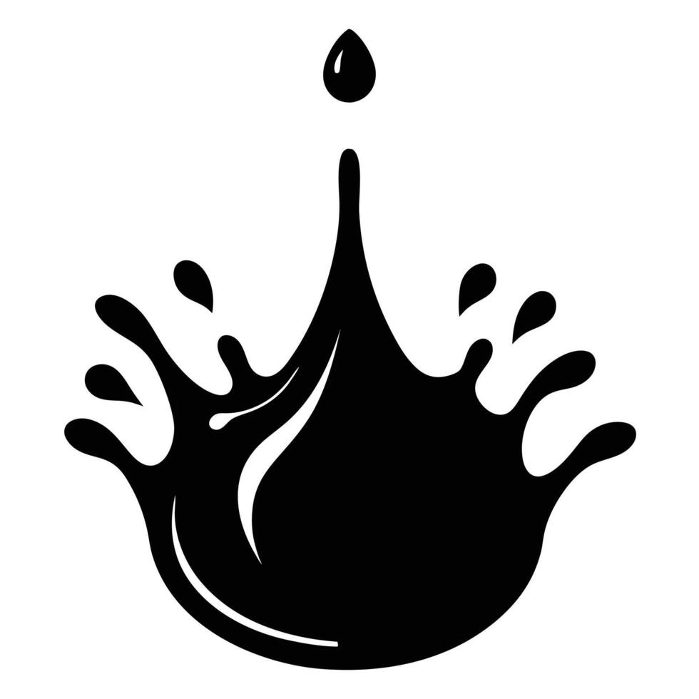 A black liquid splash isolated on white background vector