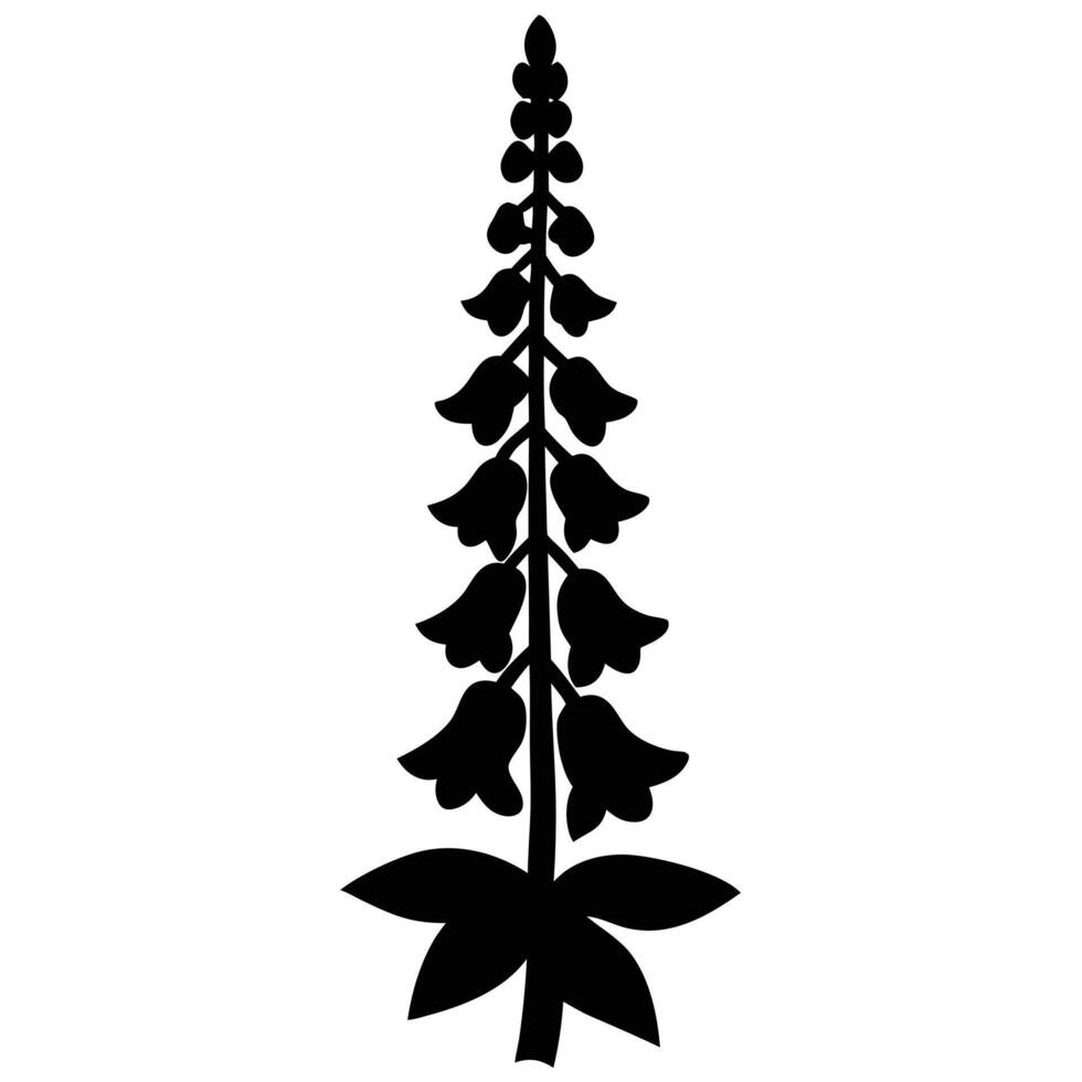 A black and white silhouette of a flower vector