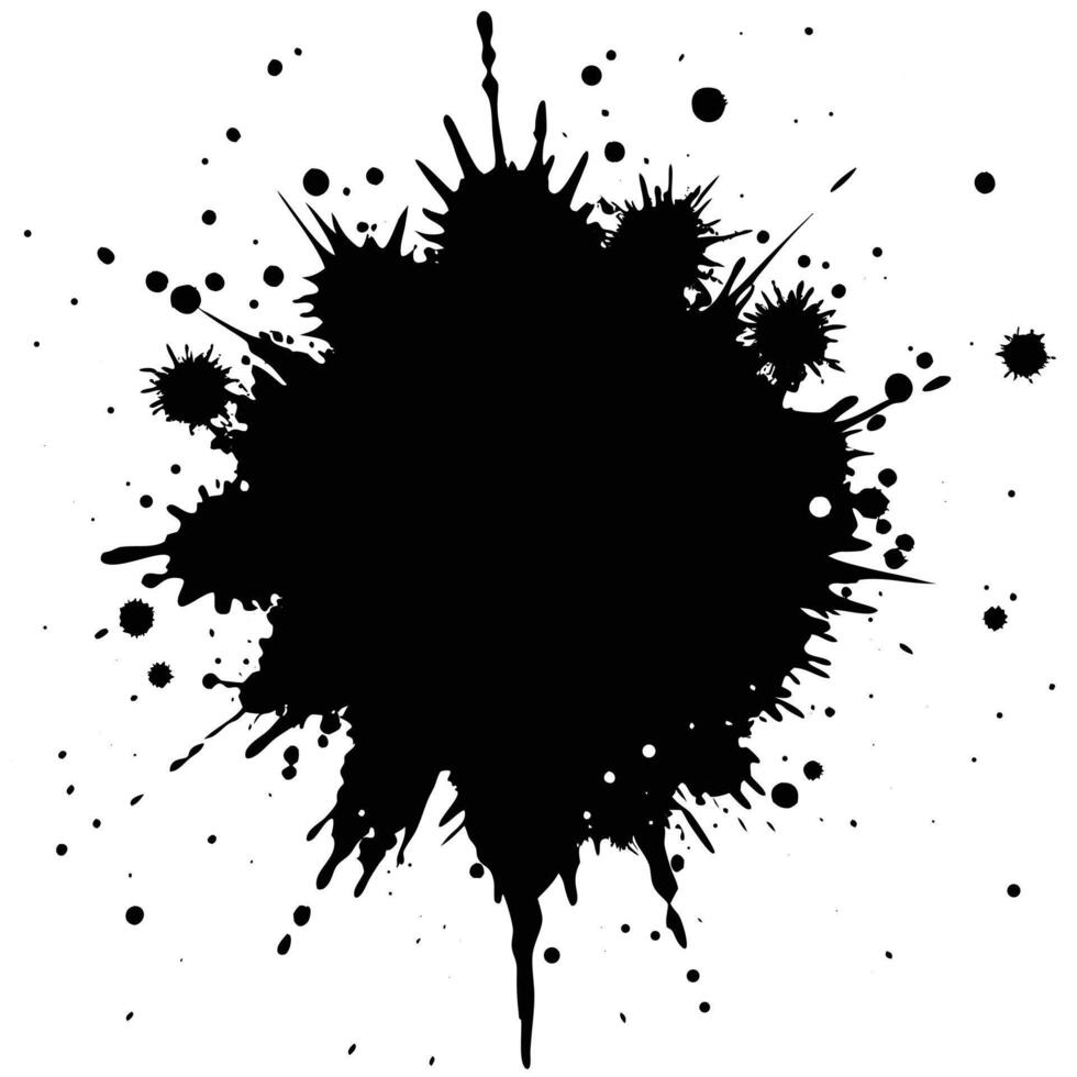 Black ink splatter isolated on white background vector