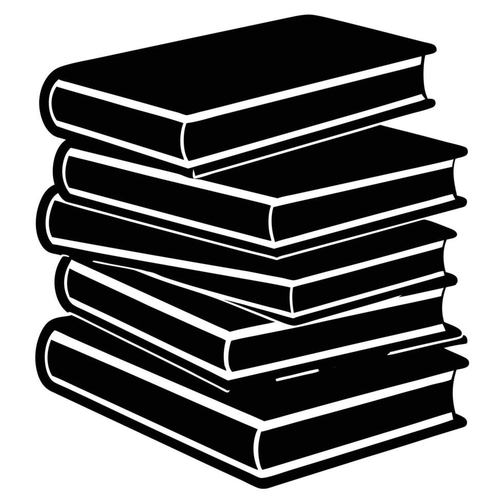 A stack of books, neatly arranged, isolated on white background vector