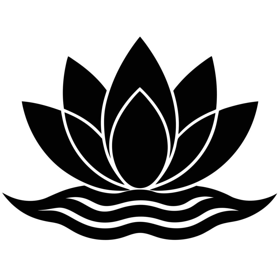 Black lotus flower icon isolated on white background vector