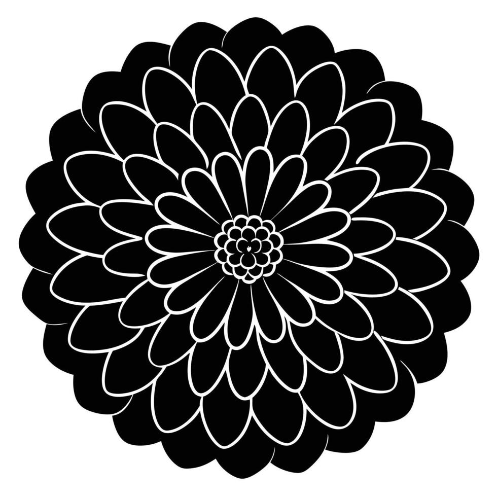 Black and white floral mandala design isolated on white background vector