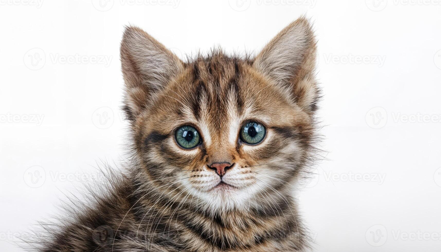 Precious Kitten in High Contrast Setting, Playful White Fluff Against Clean Backdrop, Capturing the Innocence and Purity of Youth. photo