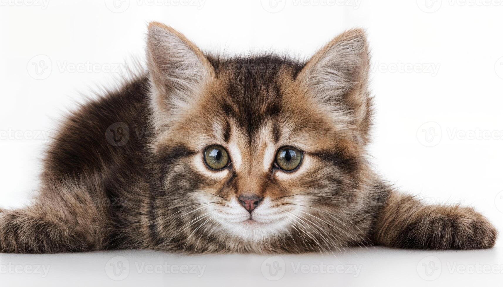 Playful White Kitten Captivating Audience with Sparkling Eyes and Soft Fur, Set against Crisp, Clean White Background, Perfect for Digital Art, Home Decor, or Design Inspiration. photo