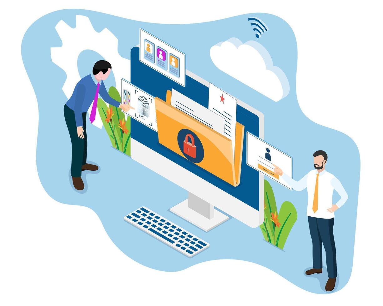 Business's cloud computing infrastructure, along with data center security, places a strong emphasis on cloud storage backup, managed by our administrator and developer team. vector