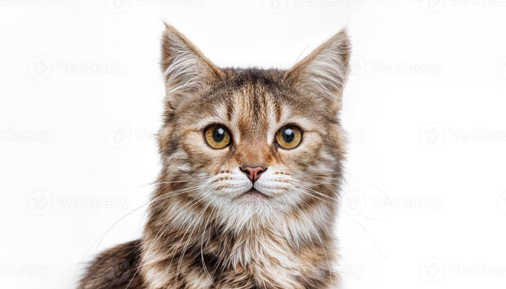 Playful and Quizzical Grumpy Cat, Framed Against a Minimalist White Background, Capturing the Iconic Felines Expression of Irritation in High Definition. photo
