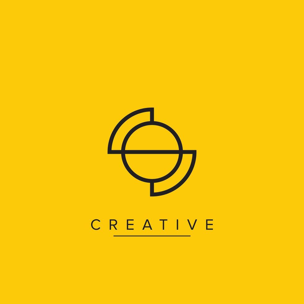 Letters SO or OS logo monogram initial rounded line icon. vector