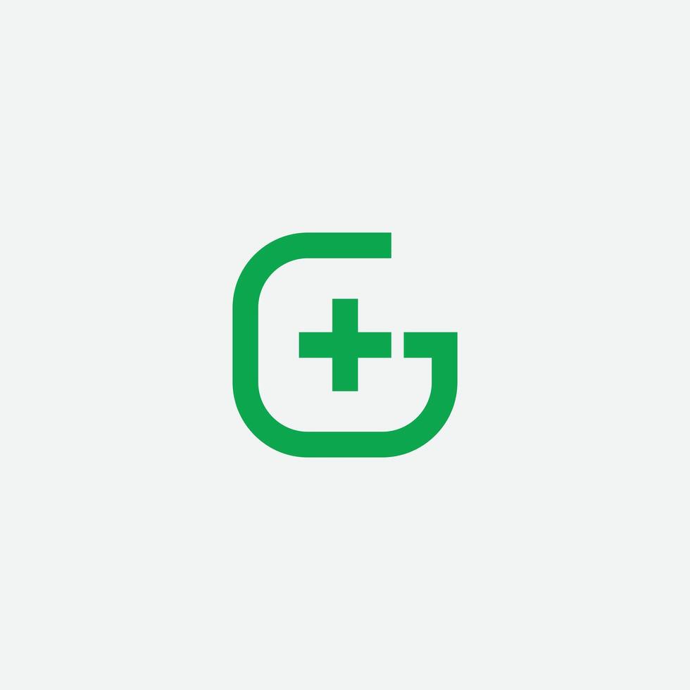 Initial letter G plus logo icon design template elements. vector