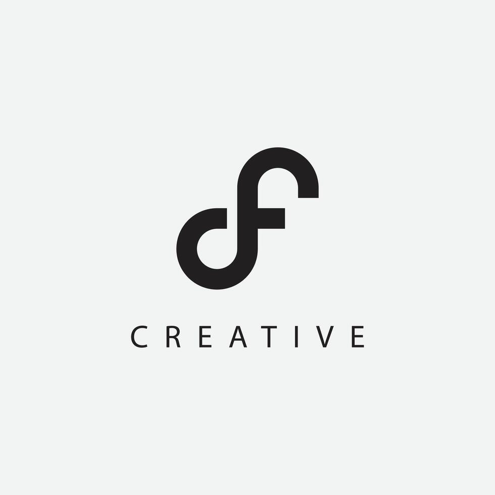 Alphabet Letters DF FD Creative Logo Initial Based Monogram Icon Element. vector