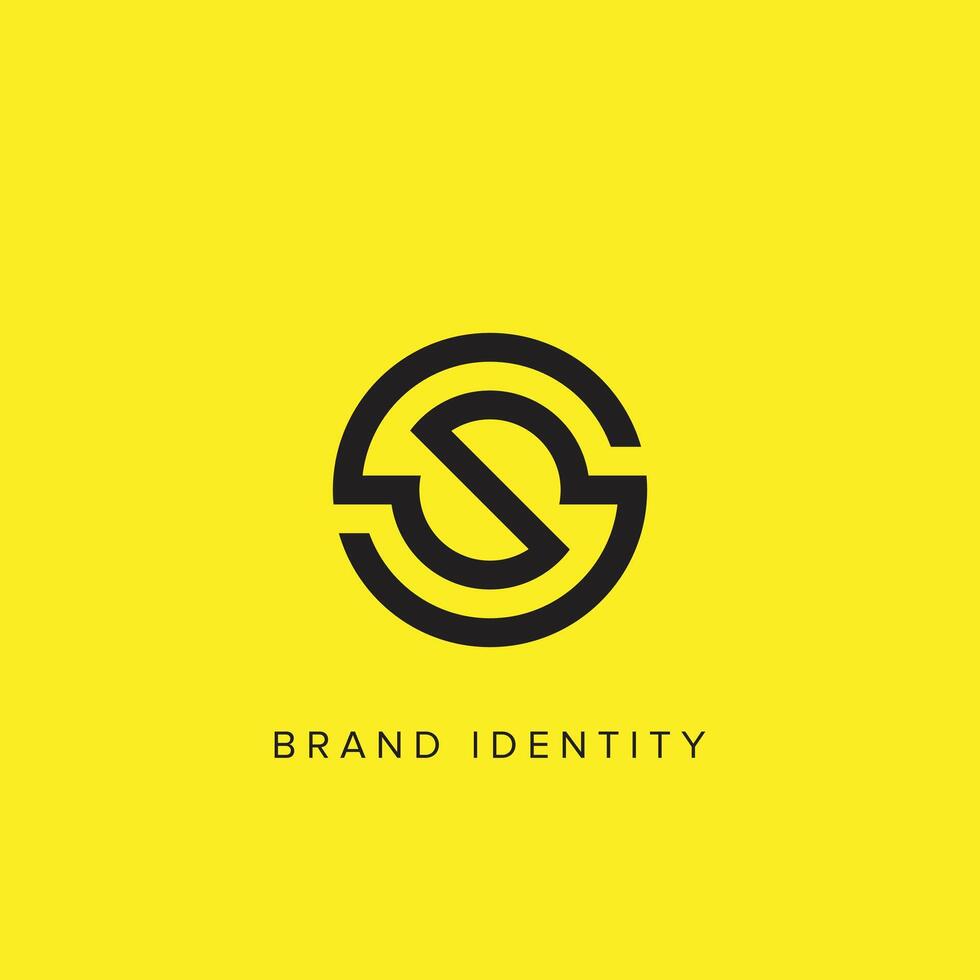 Modern minimalist S SS creative initials circle logo icon template. vector