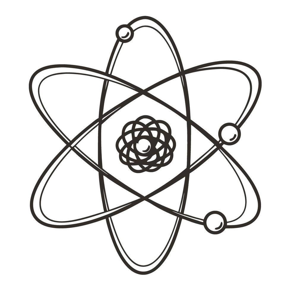 atomic structure illustration simplified atom model with electrons and nucleus diagram vector