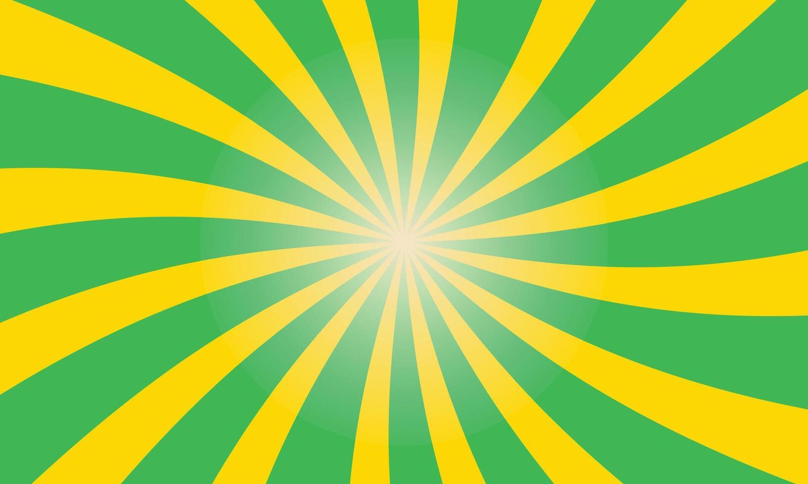 Green and Yellow Radial Burst Background. Vibrant Retro Sunburst Pattern, Colorful Abstract Sunray Design, Eye Catching Backdrop for Posters, Flyers, or Comic Themed Graphics vector