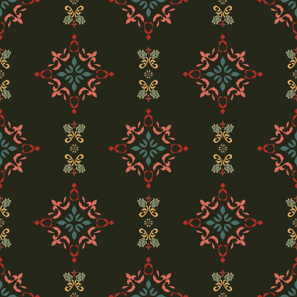Abstract ethnic pattern in elegant damask format vector