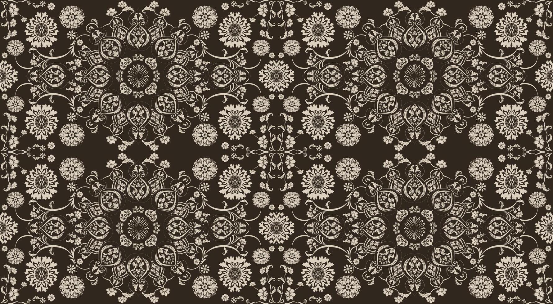 Sophisticated ikat pattern with classic damask flair. vector