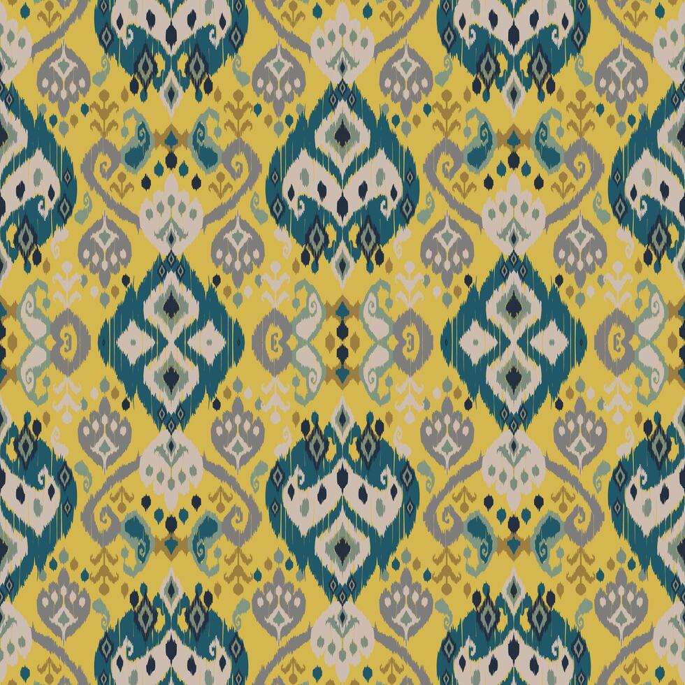Beautifully detailed hand-drawn ikat pattern, perfect for textiles and surface design. vector