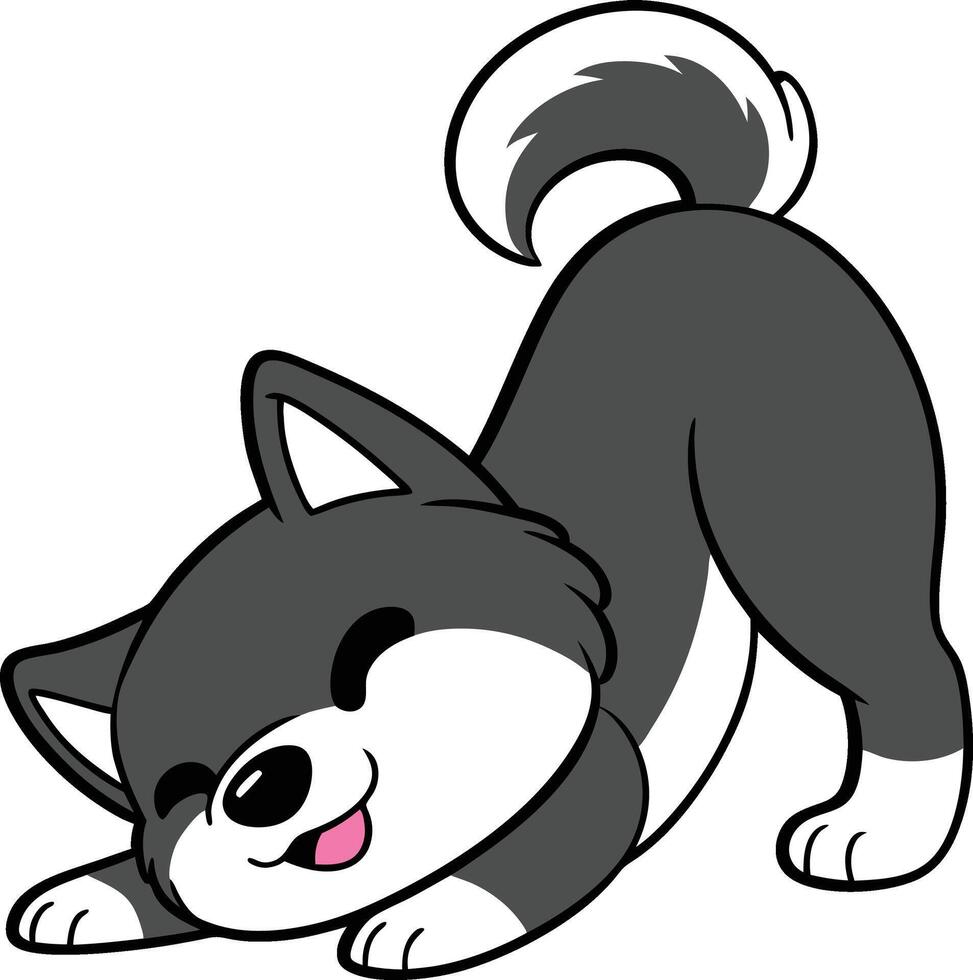 Dog yoga pose vector