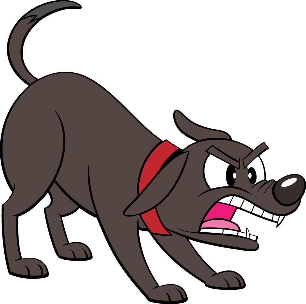 Angry dog emotion and expression vector