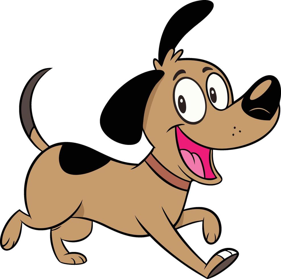 A cheerful cartoon-style dog running vector