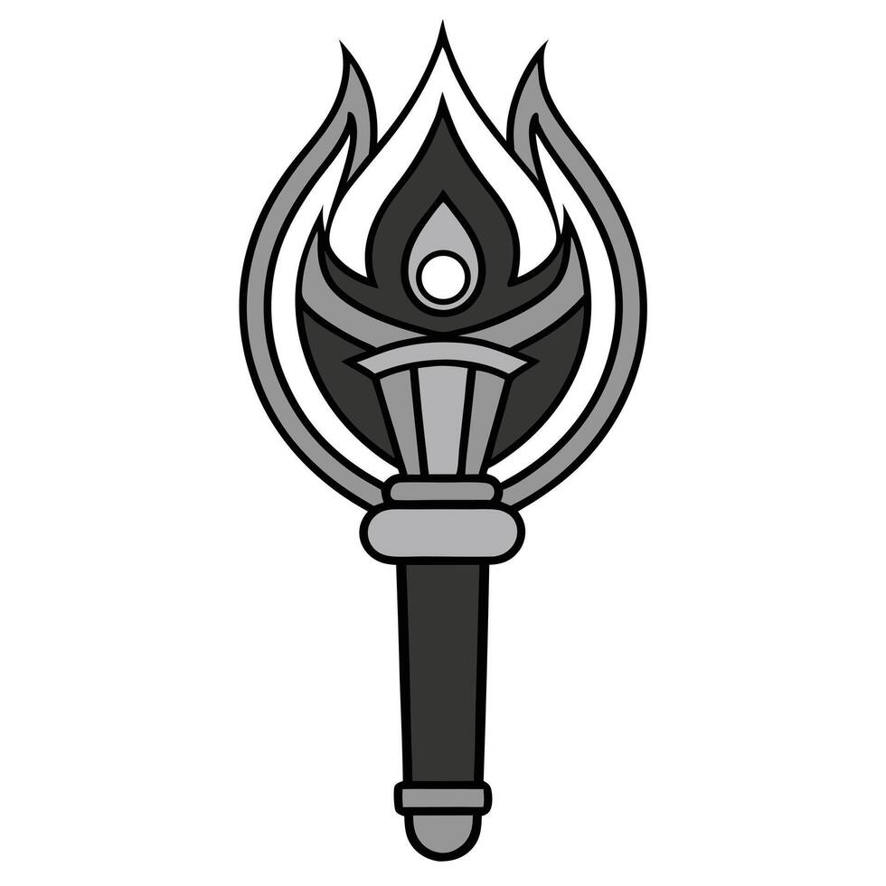 A black and white logo of a torch vector