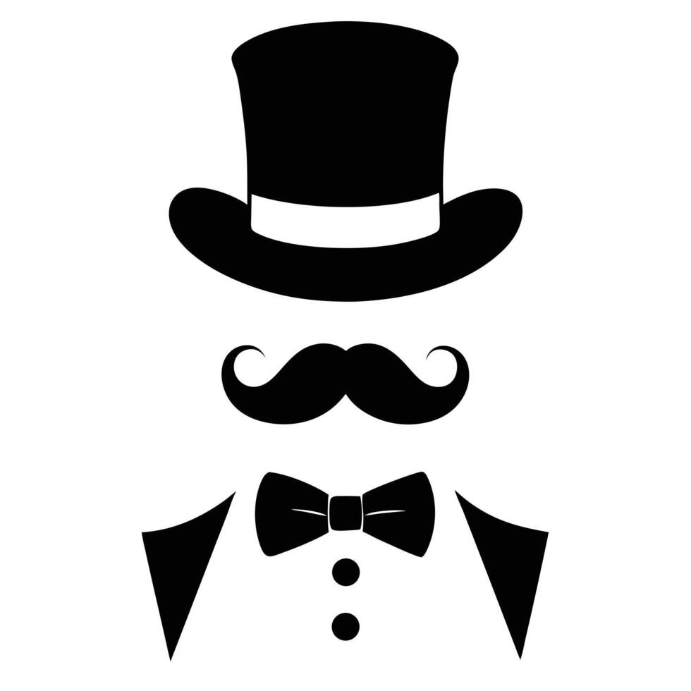 A man with a top hat and mustache vector