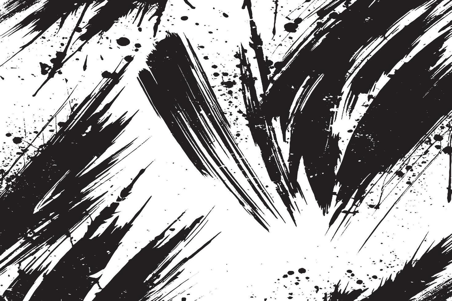 Download a high-resolution black ink brush strokes background. Perfect for posters, digital art, comics, and design projects needing bold, dynamic textures with a grunge aesthetic. vector