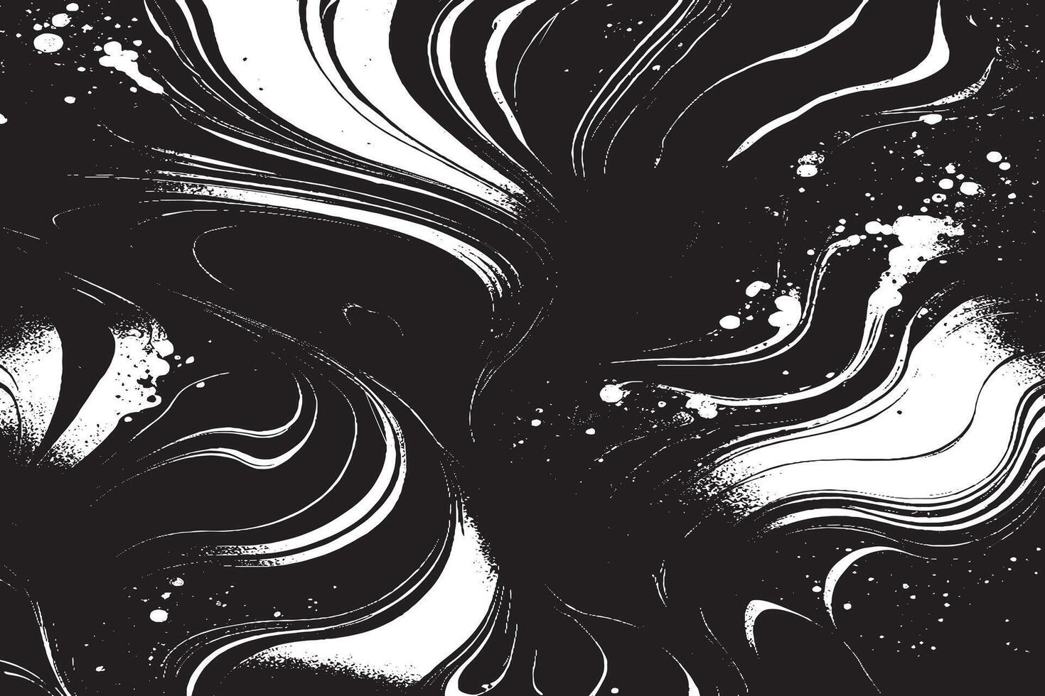 High-contrast black and white abstract marble texture with fluid ink swirls. Perfect for backgrounds, posters, web, and print design. Ideal for modern, minimalist, and artistic projects. vector