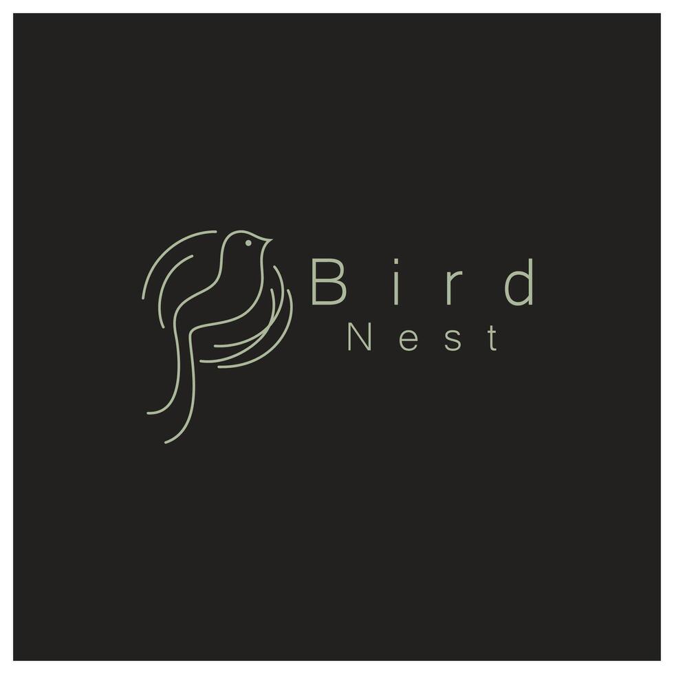 bird nest logo icon design template, for bird farm, bird business, bird house, bird conservation with modern minimalist concept vector