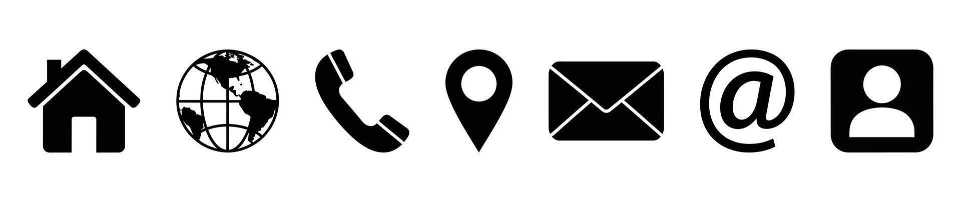 Contact information icons for business and communication purposes vector