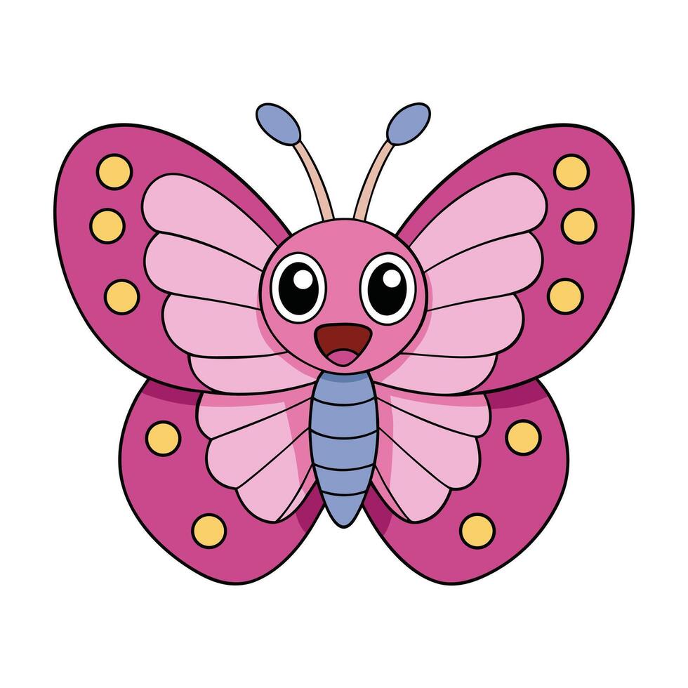 a cartoon butterfly with a big smile vector