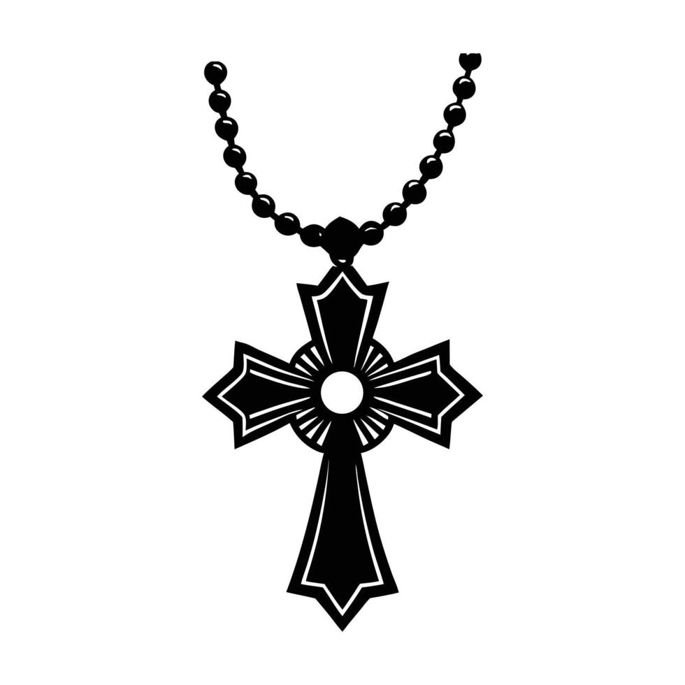 cross necklace illustration vector