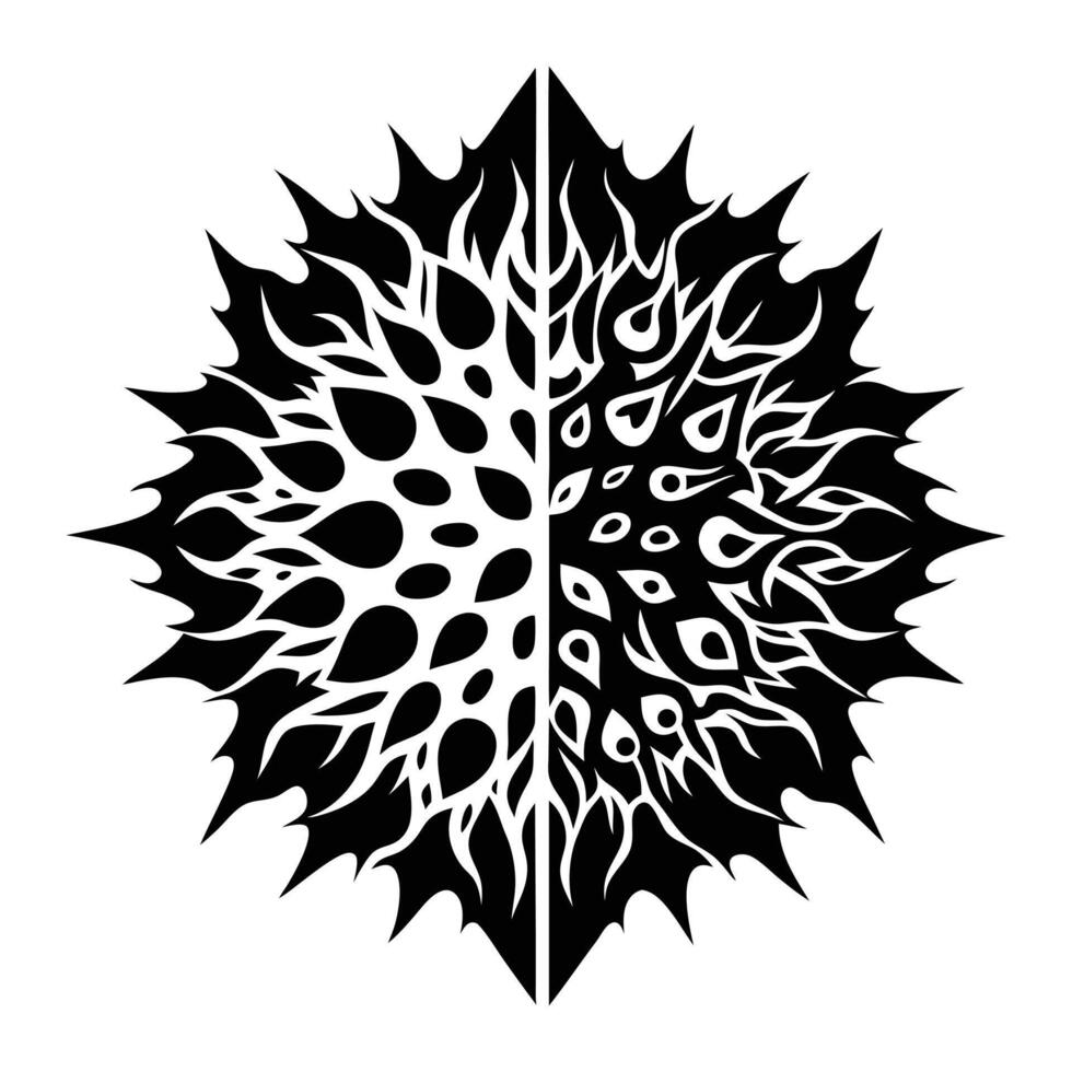 a black and white design of a flower design. vector