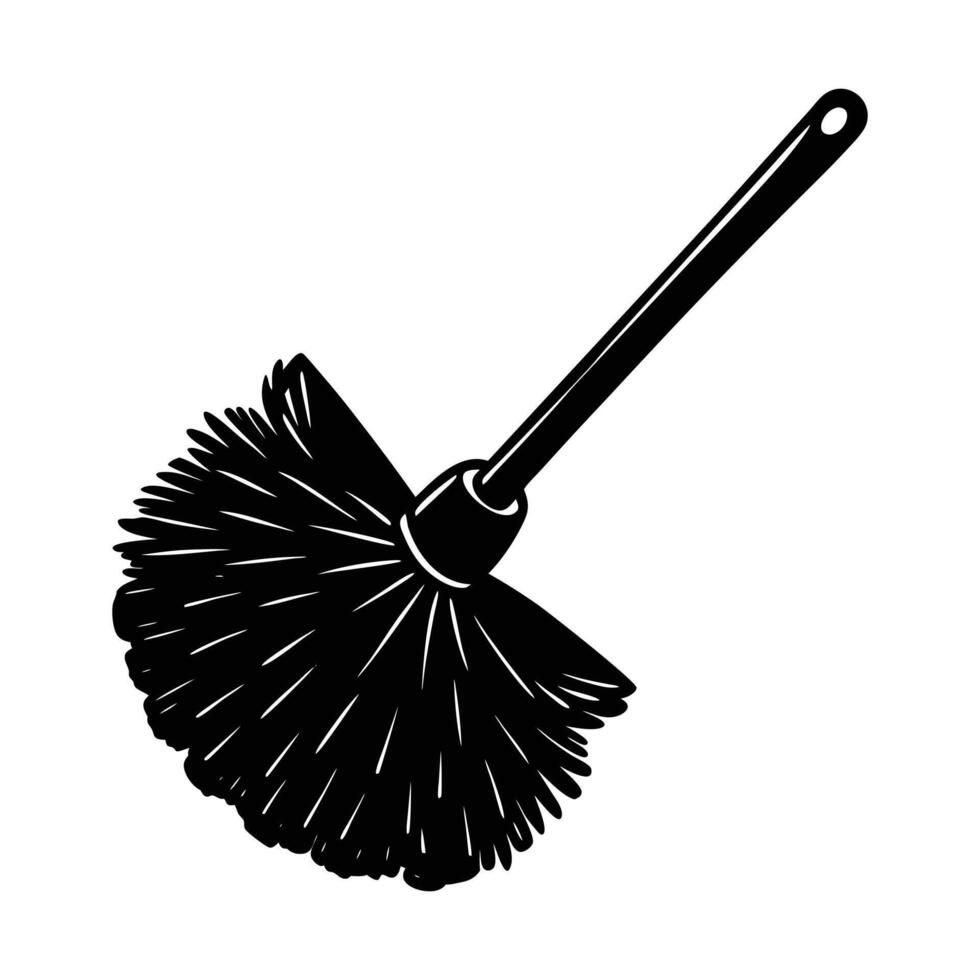 a black and white illustration of a broom vector