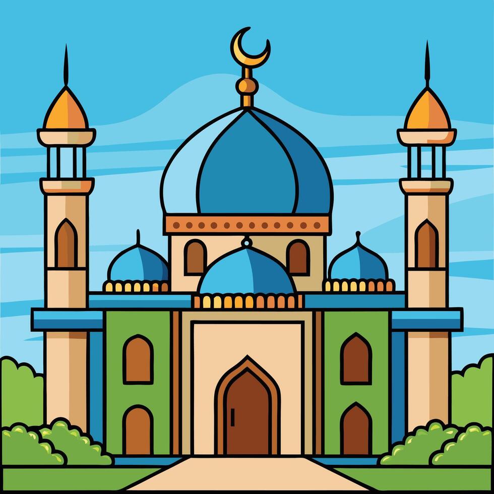 islamic mosque icon illustration. vector