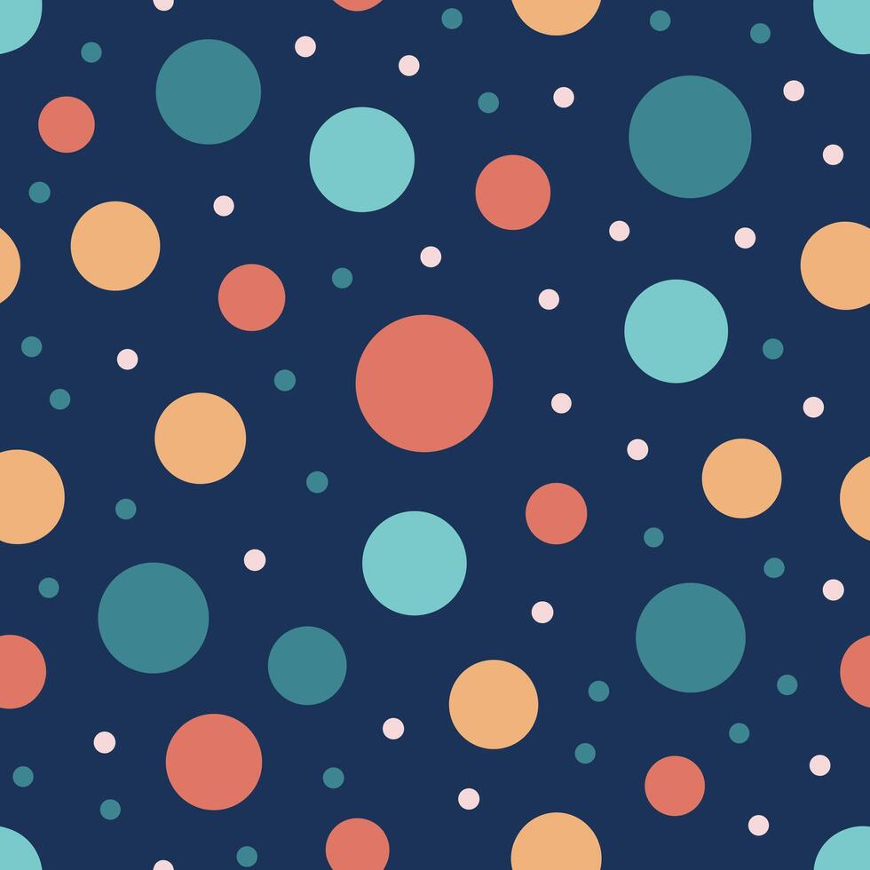 a blue and orange polka dot pattern vector