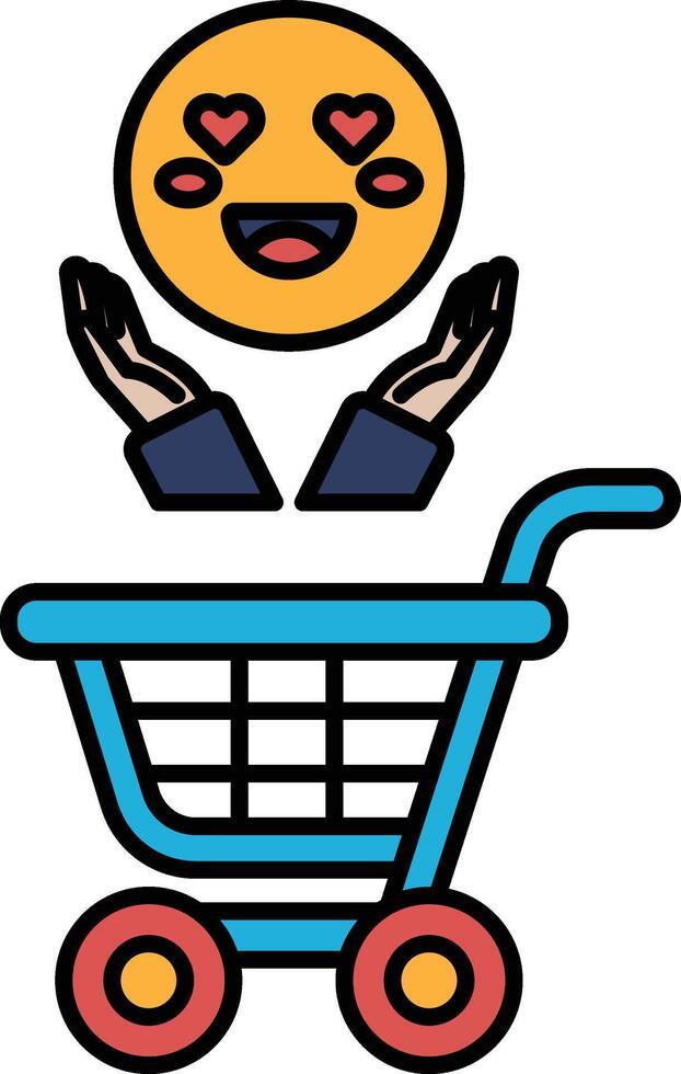 A cartoon of a smiling face with a heart vector