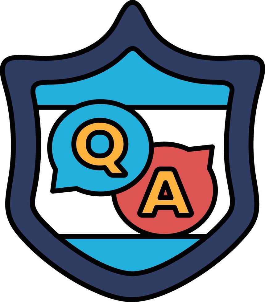 A shield with a Q and A on it vector