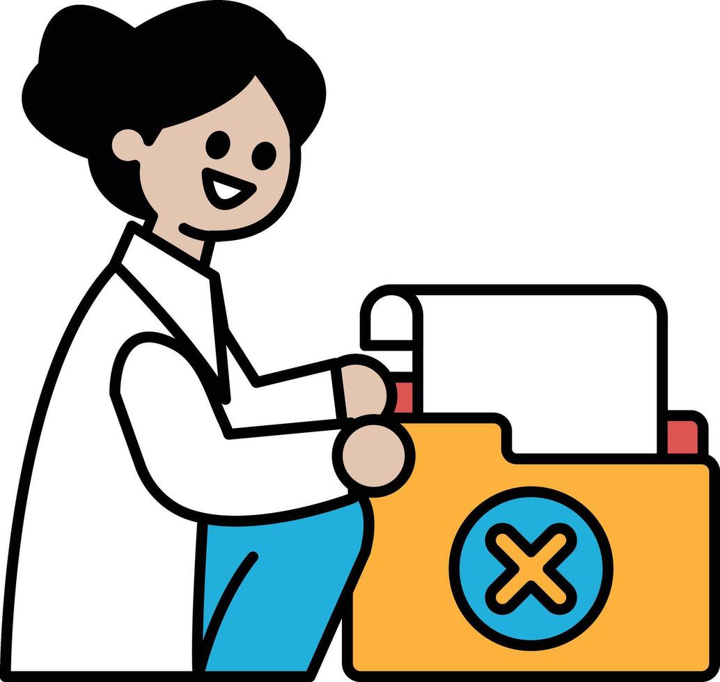 A woman is sitting in front of a computer and is smiling vector