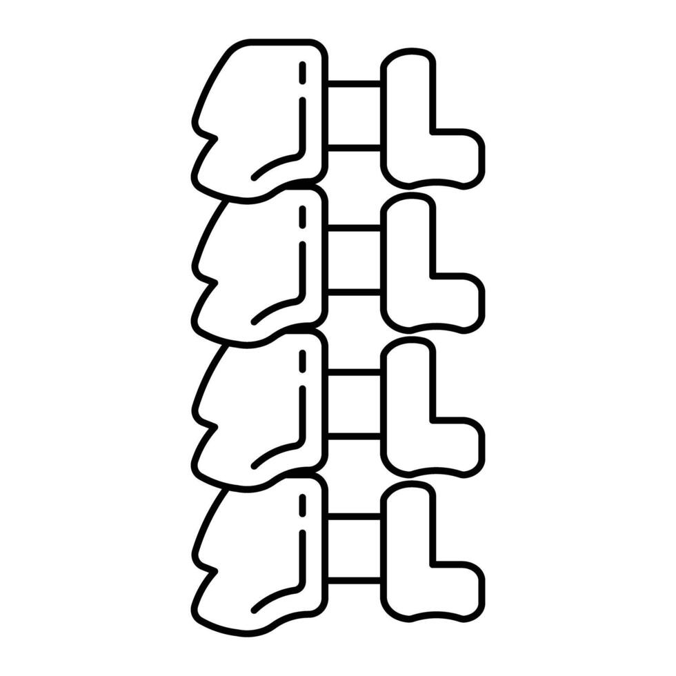 Spine Spinal Human body line editable icons set, illustration in modern thin line style of human anatomy icons. Organs, body parts, skeleton parts, Pictogram and infographics for mobile. vector