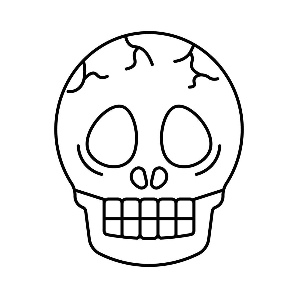 Skull Human body line editable icons set, illustration in modern thin line style of human anatomy icons. Organs, body parts, skeleton parts, Pictogram and infographics for mobile. Isolated on White vector