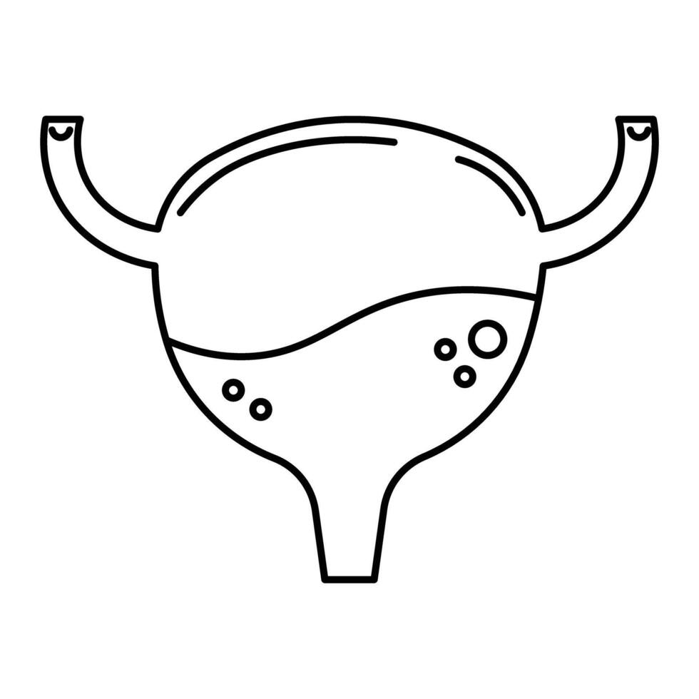 Bladder Human body line editable icons set, illustration in modern thin line style of human anatomy icons. Organs, body parts, skeleton parts, Pictogram and infographics for mobile. Isolated on White vector