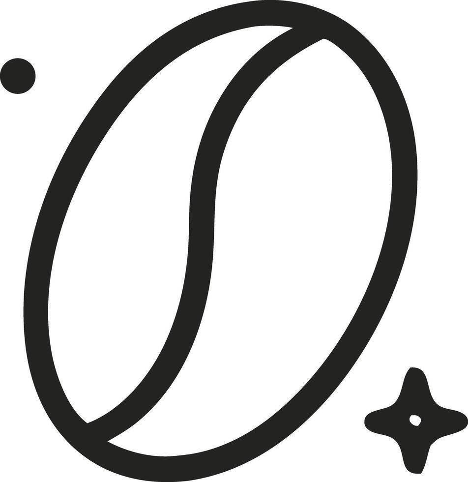 A black and white logo of a coffee bean vector