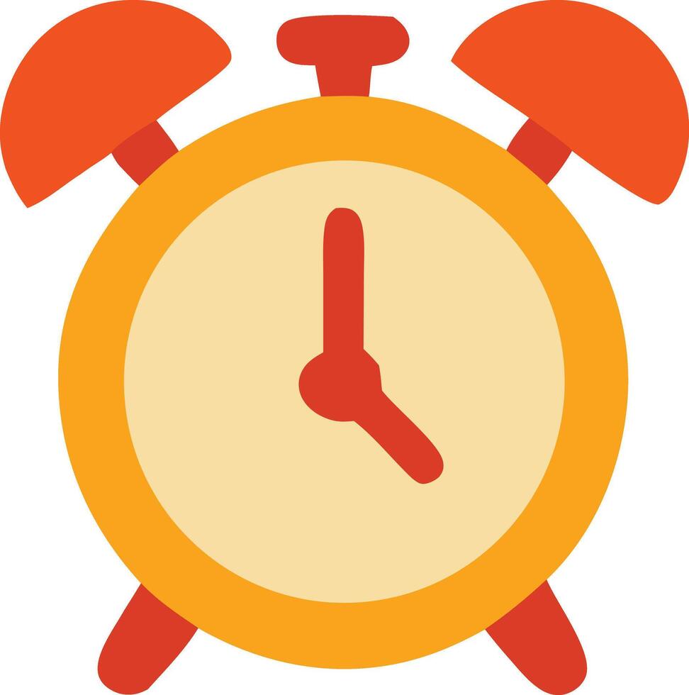 An alarm clock with two red hands vector