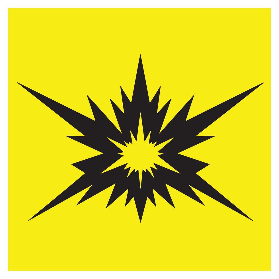 Graphic illustration of an explosion or bursting star isolated on a bright yellow background vector