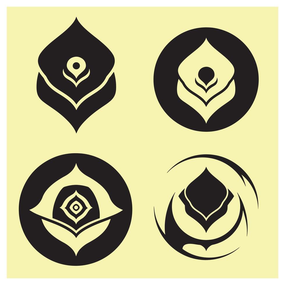 Elegant minimalist emblem designs in black and white with creative organic shapes vector