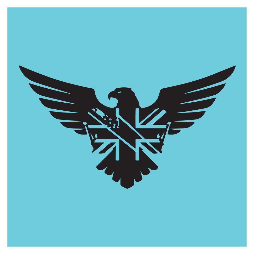 New zealand eagle emblem with new zealand flag integration against a turquoise background vector