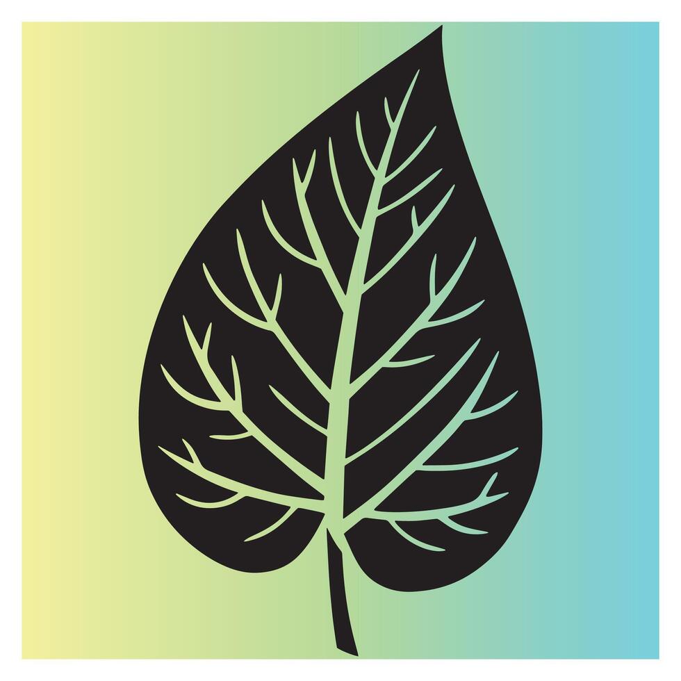 Stylish black leaf illustration with a beautiful gradient background suitable for various designs vector