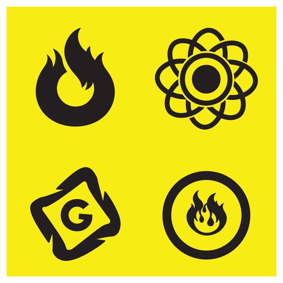 Black graphic design elements set against a vibrant yellow background for versatile uses vector