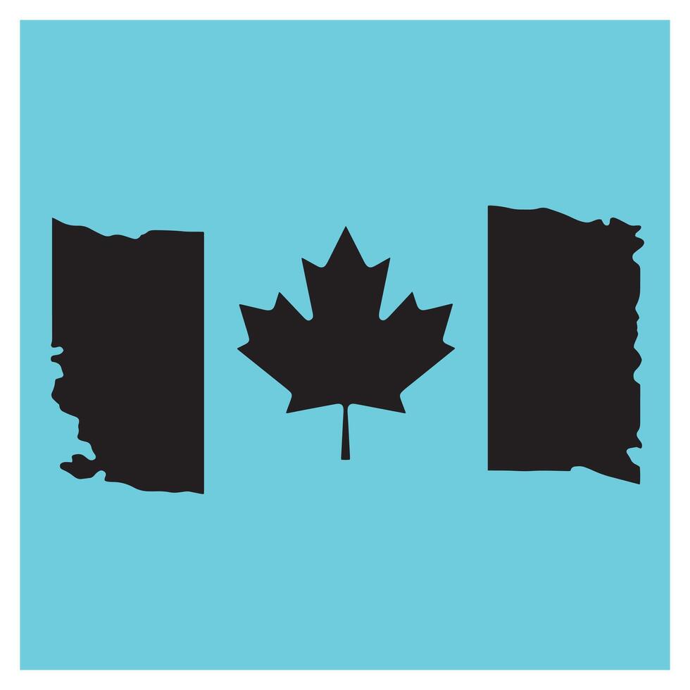 Stylized abstract canadian flag with a maple leaf and simulated border elements vector